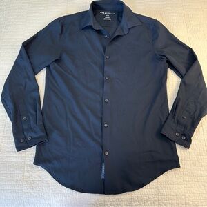 Perry Ellis Stretch Navy Small Men's Shirt Button Up